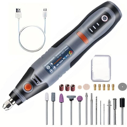 JANGKLIFE USB Cordless Rotary Tool Dremel Mini Drill Engraving Pen Electric Mini Wireless Drill with Accessories DIY Set