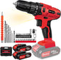21V Cordless Drill,45Nm Electric Screwdriver Set with 29PCS Accessories, 2 Variable Speed for Home DIY Project Kit