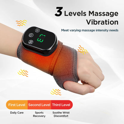 Electric Knee Massager 3 Vibrations 5 Level Hot Compress Shoulder Elbow Massage Support Brace Joint Knee Heating Pad Health Care