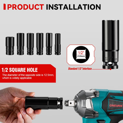 ONEVAN 1200N.M Brushless Electric Impact Wrench 3 Funtion 1/2" Cordless Portable Screwdriver Drill Tools For Makita Battery Pin