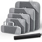 6PCS Travel Compressed Packing Cubes Storage Organizer Set With Shoe Bag Mesh Visual Luggage Portable Lightweight Suitcase Bag