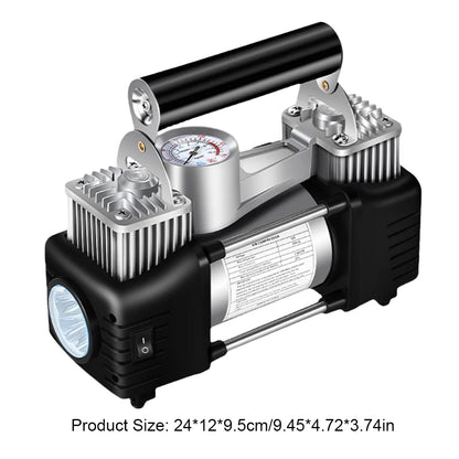 12V Portable Dual Cylinder Air Pump 150PSI Electric Car Tyre Inflator Automotive Inflation Pump Portable Dual Purpose Air Pump