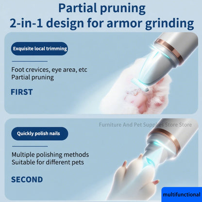 2-in-1 pet dog paw trimmer  cat nail clipper  pet nail grinder  dog cat hair trimmer  dog trimmer  dog nail grinder  paw trimmer