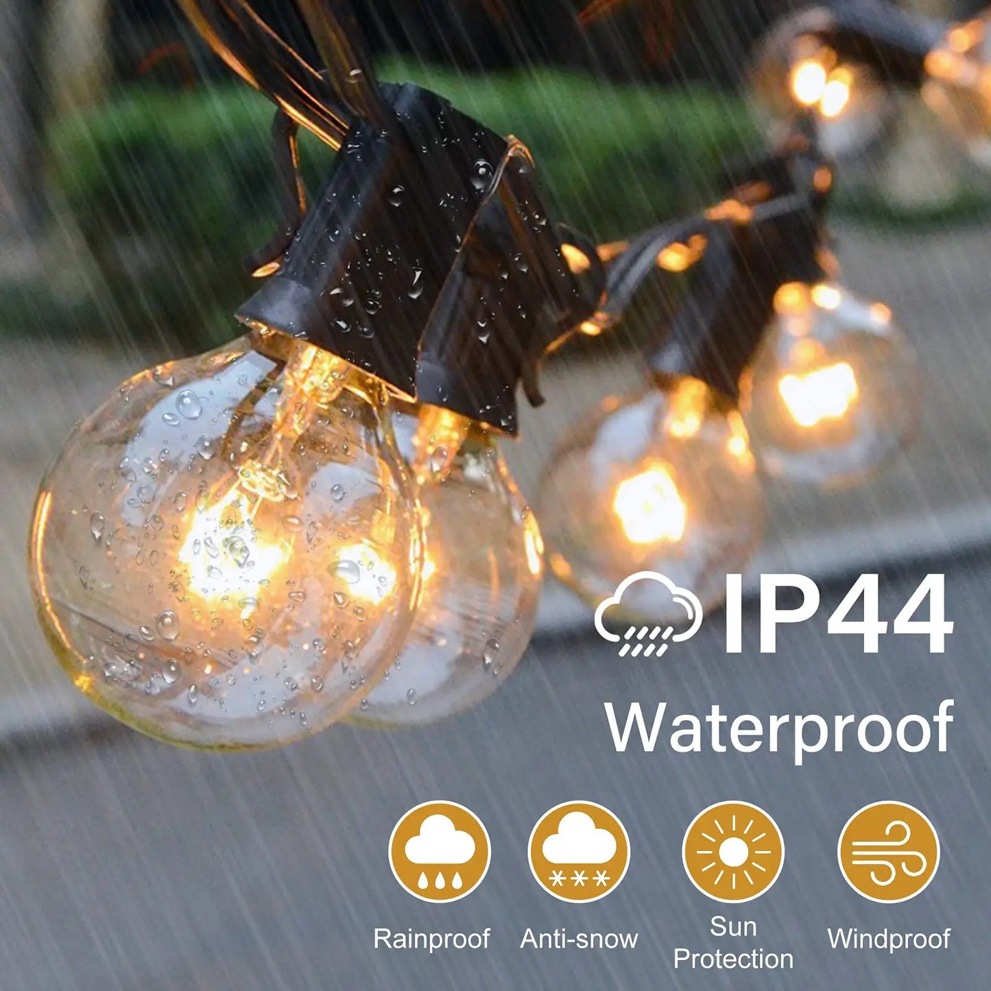 G40 Globe Clear Replacement Light Bulbs 7W Tungsten Edison Bulbs E12 2200K Warm White for Patio Lighting Decoration Wedding