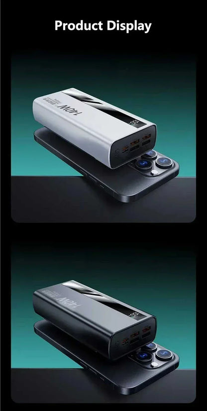 Lenovo 500000mAh CCC 140W Powerbank Super Fast Charging Ultra Capacity Portable Charger with LED Digital Display