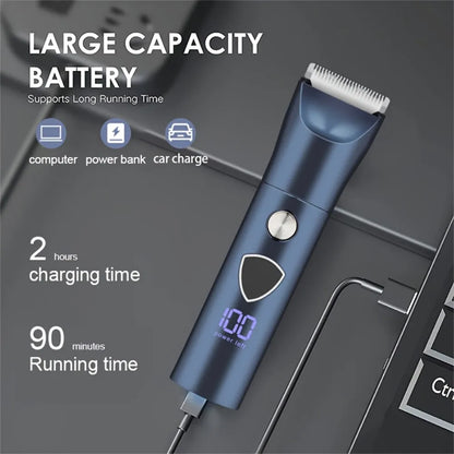 Men's Body Hair Trimmer Electric Men's Hygienic Beauty Razor Shaver 5-in-1 Professional Body Face Ear Nose Hair Trimmer and Beard Beauty Set Led Display