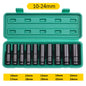 1/2Inch Drive 6-Point Impact Socket Set 10-20 pcs/set 8-32mm Metric Sizes Carbon Steel Impact Socket Set with Hard Storage Box