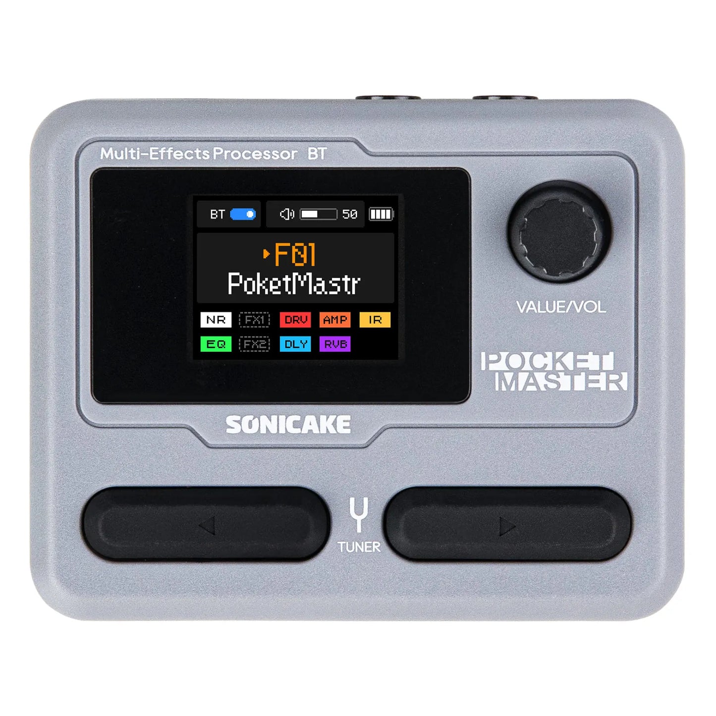 SONICAKE Pocket Master Compact Guitar Bass Amp 100+ Multi-Effects Pedal APP Control 1.77" LCD color screen QME-10