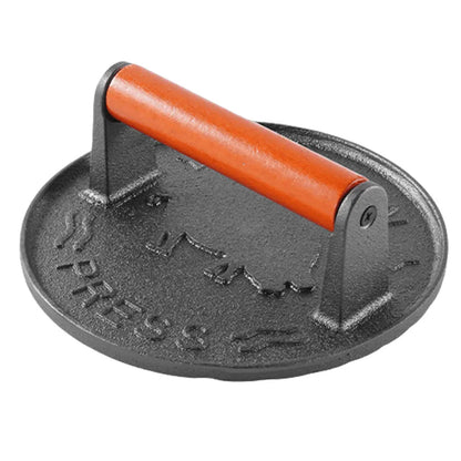 Cast Iron Burger Press Heavy-Duty Patty Maker Wooden Handle Burger Meat Press Mold Kitchen Tools And Gadgets Accessories