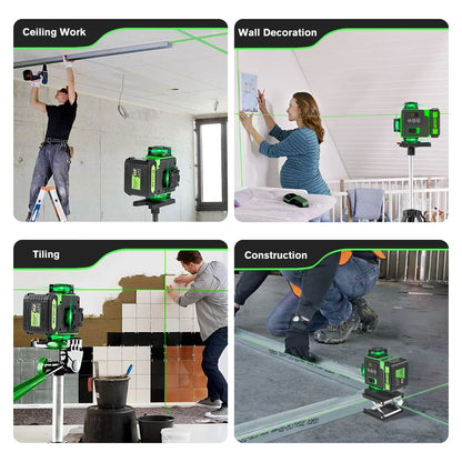 HGLINE 16 Lines Laser Level APP Remote Control Horizontal Vertical Levels Machine Power Display Laser Leveling With 100cm Tripod