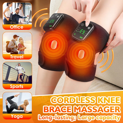 Thermal Knee Massager 3 in 1 Shoulder Knee Elbow Heating Massage Support Brace Rechargeable Vibration Pad Arthritis Muscle Relax