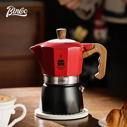Bincoo Double Valve Coffee Moka Pot Espresso Machine Electric Stove Brewed Coffee Italian Home Outdoor Barista Accessories 220V