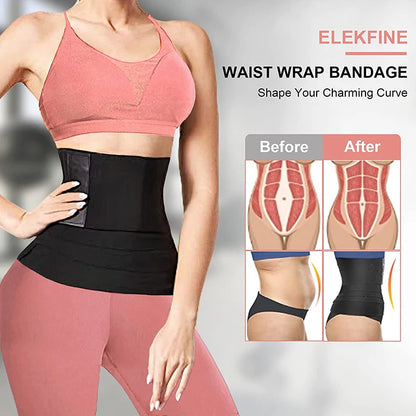 Buckle Bandage Wrap Adjustable Waist Trainer Tummy Slimming Belt Lumbar Support Corset Workout Belly Trimmer Sheath Shapewear