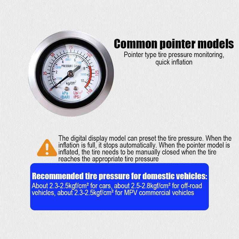 Digital Tire Inflator DC 12 Volt Car Portable Air Compressor Pump 150 PSI Car Air Compressor for Auto Car Motorcycles Bicycles