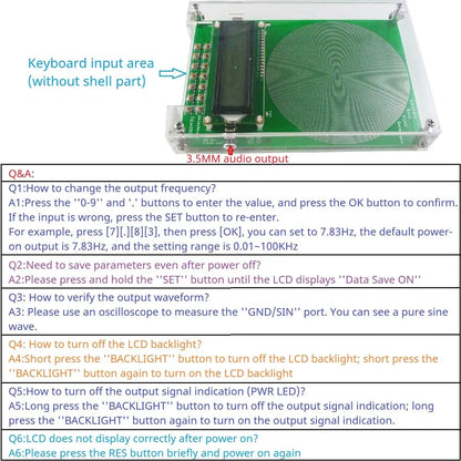 0.1~30000Hz Schumann Wave Generator Pure Sine Frequency Modulation Resonance Ultra-Low Frequency Pulse Signal Generator