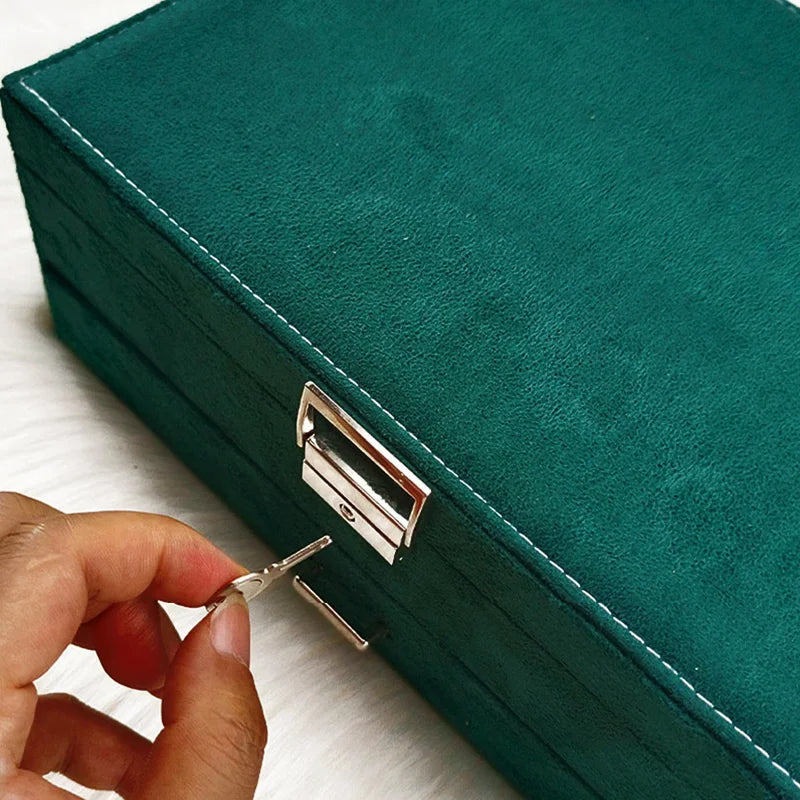 Large Jewellery Box Rings Necklaces Bracelets Jewelry Storage Organiser Green UK