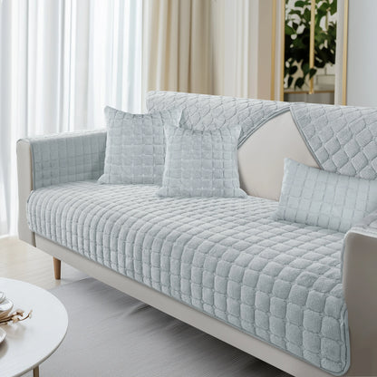 Soft Flannel Sofa Covers Washable Sofa Cushion Covers Non-Slip Couch Slipcovers for Sectional Sofa L Shape Furniture Protector