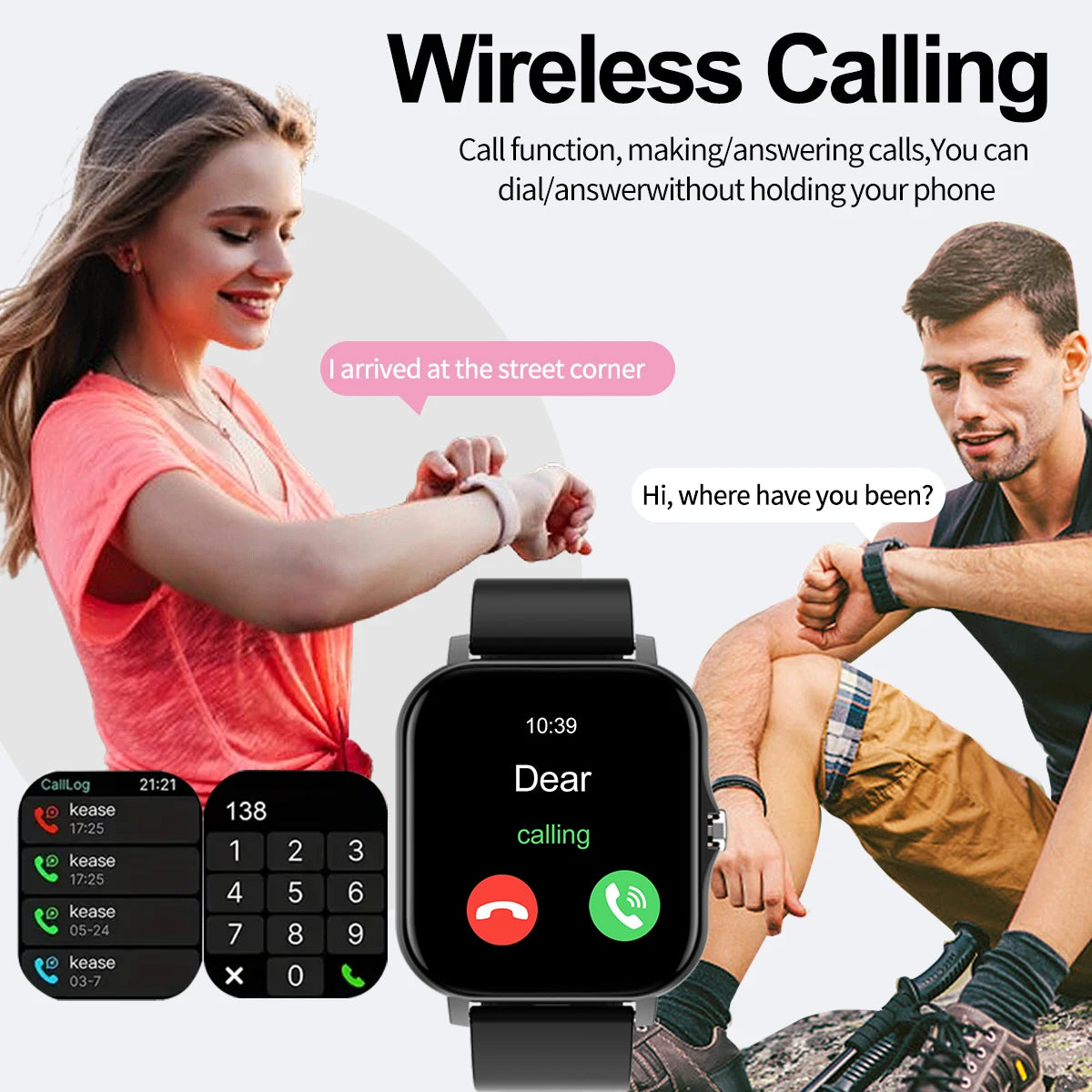 Hot Smart watch, multi-function sports smart watch, wireless call/wireless music, multiple APP message reminders