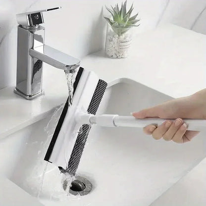 1pc Glass Cleaning Brush 2-in-1 Telescopic Pole Car Window Floor Cleaning Brush Glass Scraper Household Cleaning Tool