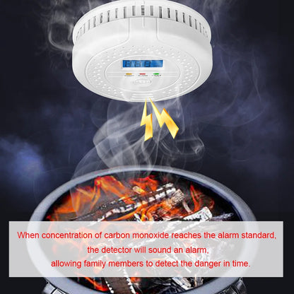 2025 New Version Carbon Monoxide Detector Alarm Sensor 85dB Sound Warning LCD Digital Display Home Security CO Poisoning Siren