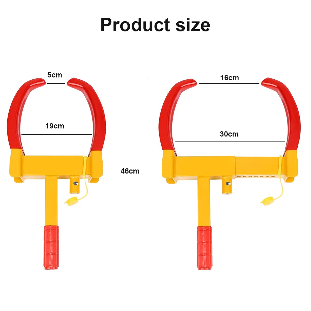 Car Wheel Clamp Lock Boot Tire Tyre Claw Anti-Theft Lock Portable Heavy Duty Tire Claw for Auto Trailer Truck ATV RV Motorcycle