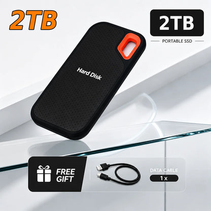 1TB External Hard Drive 2TB Portable SSD High Speed Hard Disk USB-C Original Storage Device for Laptop/PC/Phone/Mac