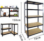 BRIEFNESS Adjustable height 5 layer storage unit boltless design industrial shelves, garage warehouse shed finishing 180X90X40CM