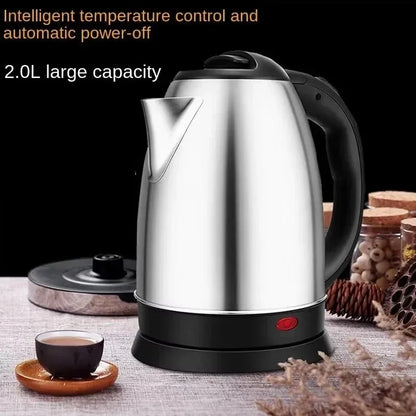 2L 1500W Stainless Steel Cordless Electric Kettle Jug, 360‑Degree Rotational Base with Overheat Protection Fast Boiling Water Heater for Household Kitchen Use