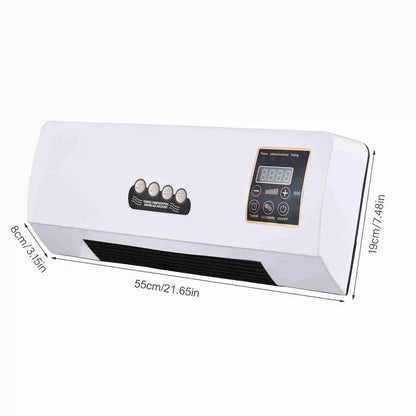 2-in-1 Heater & Fan Combo - Wall Mounted with Digital Display, Timer, and Natural Wind Mode for Home, Office, and Dormitory