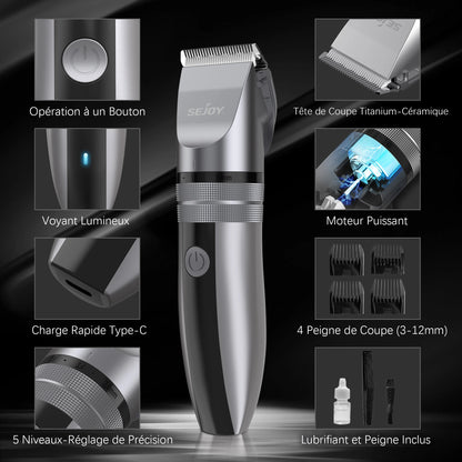 Sejoy Electric Hair Clippers Men Professional kit USB Rechargeable Men's Barber Hair Cutting Machine Beard Trimmer For Men Kids
