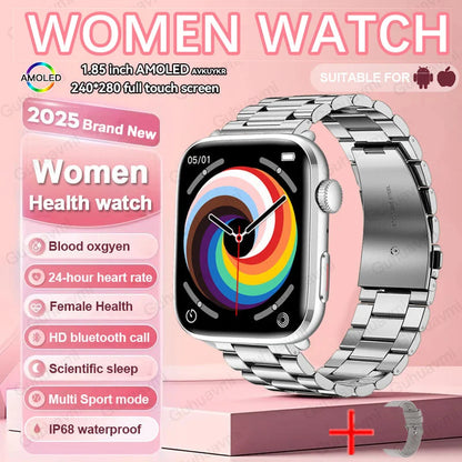 2025New NFC Smat Watch Women 1.85-inch Blood Pressure Heart Rate Bluetooth Call Female Health Smarwatches Ladies For Android IOS
