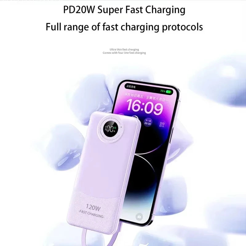 Xiaomi 120W 200000mAh Ultralarge Capacity Power Bank Fast Charging Portable Digital Display Power Bank For iPhone Samsung Huawei