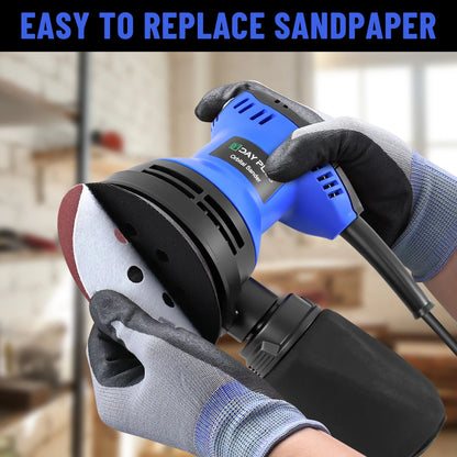 Electric sander, 6-speed track-type sander, suitable for sanding and polishing wood, furniture, metal and car surfaces