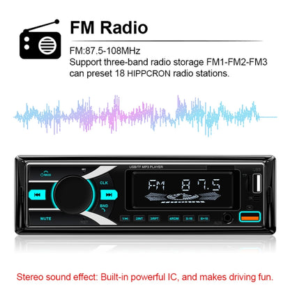 HIPPCRON Car MP3 Radio 1 Din Car Player 7 colorful lights Stereos for Car Universal FM Music Radio Optional With Remote Control