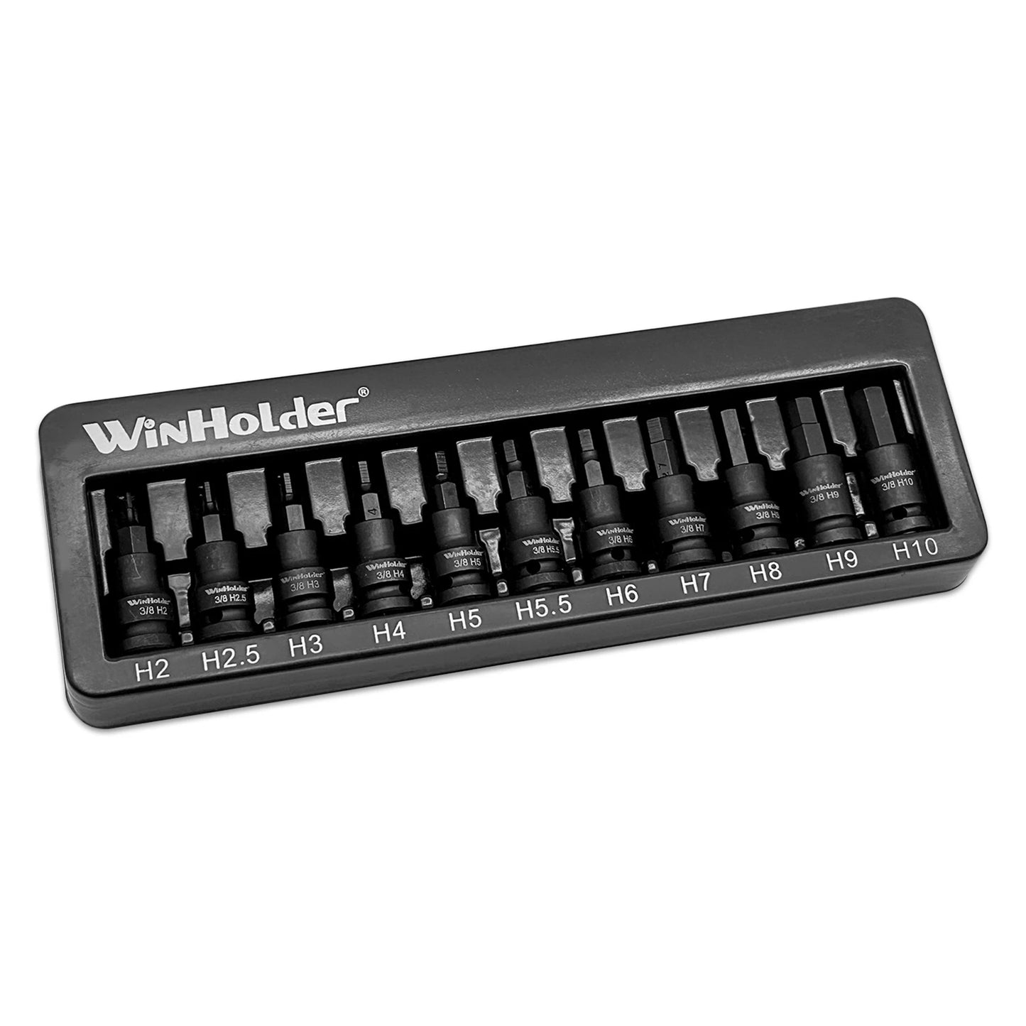 WinHolder 11PCS Impact HEX BIT Sockets Set 3/8" Drive Impact H2- H10 Allen Key Socket Set 55MM  CR-V Bit S2 Steel Socket Bit