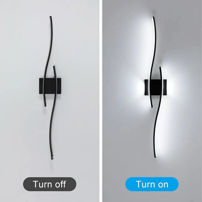 Modern Black Wall Sconce, 27W 6500K Led Iron Wall Light with Artistic Design, Perfect for Corridor, Staircase, Balcony