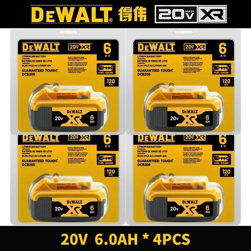 100% Original DeWalt 20V 6Ah 5Ah Battery Power Tool Replacement for DeWalt DCB206 DCB205 DCB202 DCB200 18V 20V Power Tool