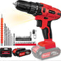 21V Cordless Drill,45Nm Electric Screwdriver Set with 29PCS Accessories, 2 Variable Speed for Home DIY Project Kit