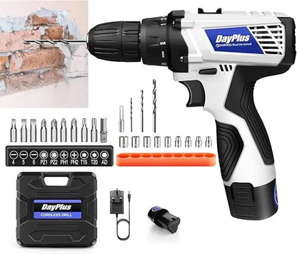 Electric Screwdriver & Drill 2-in-1, Brushless Motor & Li-Battery, Home/Industrial Tools, Fast Drilling & Screwing