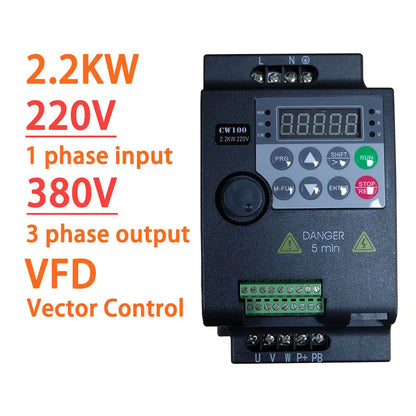 220V 380V VFD Variable Frequency Drive Inverter 0.75/1.5/2.2/3.7/4/5.5KW Vector Control Variator Speed Adjuster Controller
