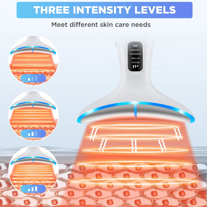 4 Modes LED Neck Beauty Device EMS Facial Lifting Massager Double Chin Remover Heat Therapy Face Skin Rejuvenation Instrument