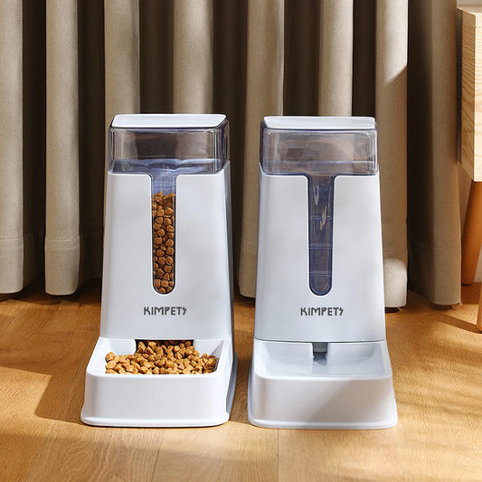 Voltsify 2-in-1 Automatic Pet Feeder & Water Dispenser Set, Non-Slip Base, Detachable for Easy Cleaning, Durable PP Plastic