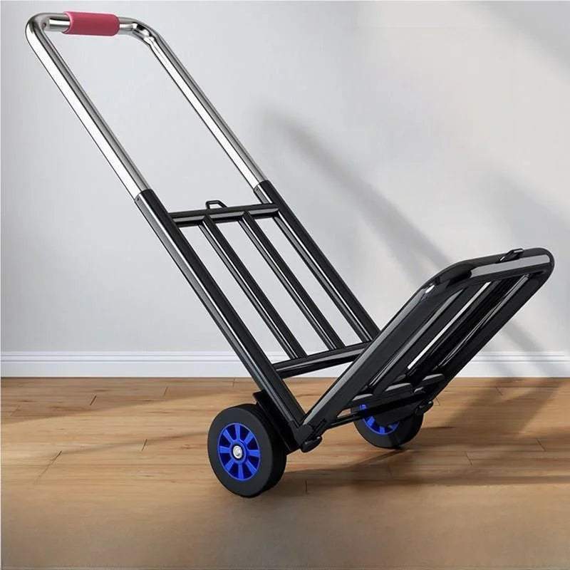 Foldable Stainl Steel Hand-Pulled op Cart for Lage Transport Double Trailer Small Goods Trolley Pu Cart Water
