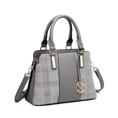 Miss Lulu Handbag Women Retro Stripes Crossbody Bags Elegant Stitching Shoulder Bag Faux Leather