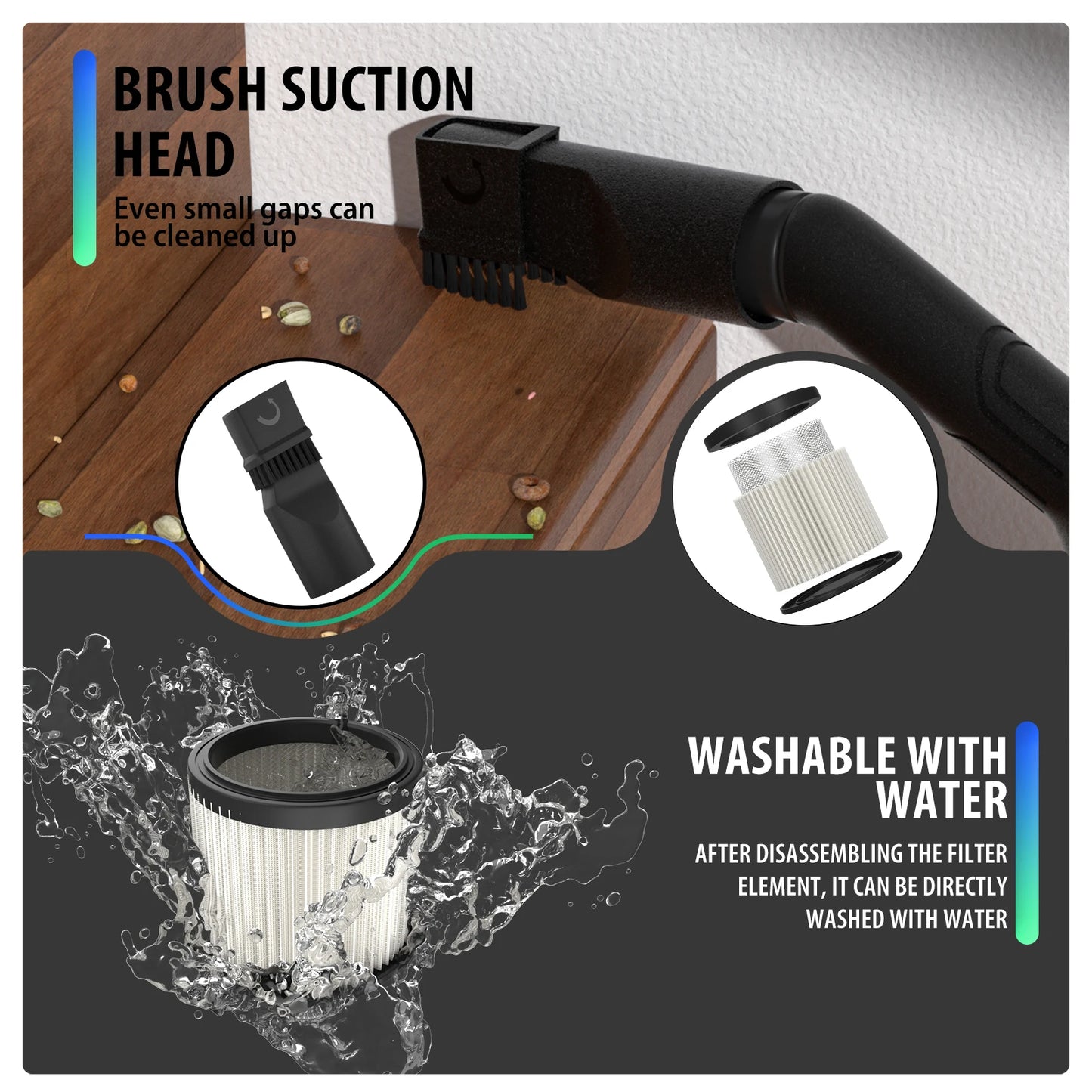 DayPlus 3 In 1 Vacuum Cleaner Wet And Dry Bagless Cylinder Compact Floor Cleaning Powerful HEPA Filter with Blower Function, 15L