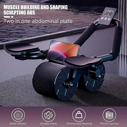 Elbow Support Abdominal Wheel Automatic Rebound Anti-Slip Muscle Ab Trainer Abdominal Wheel Core Fitness AB Roller Wheel