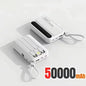 Lenovo 500000mAh Fast Charge Power Bank Portable Large Capacity 4 Built‑in Cables Backup Battery for Smartphones Daily Outdoor