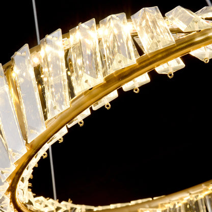Modern Pendant Light Crystal Led Ceiling Lamp Gold Chandelier Möbius Strip Lustre Luxury Living Dining Room Home Decor Fixture