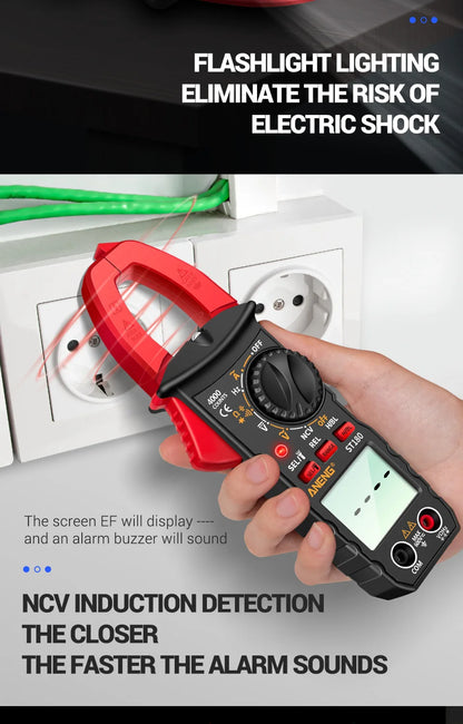 ANENG ST180 AC Current Clamp Meter  Digital 4000 Counts Multimeter Ammeter Voltage Tester Car Amp Hz Capacitance NCV Ohm Tool