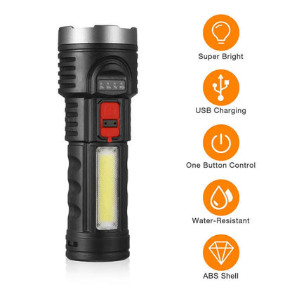1/2pcs High Strong Power Led Flashlights Tactical Torch with Display Light USB Charging Camping Fishing Emergency Zoom Lantern